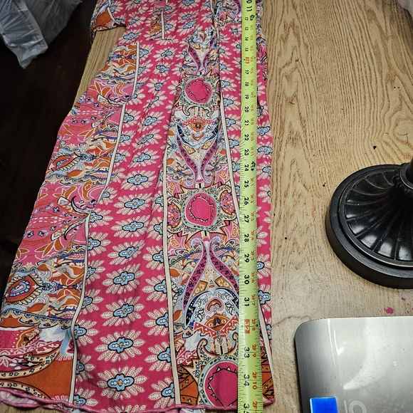 Vibrant Pink Paisley Midi Dress Cover Up - Picture 11 of 14